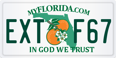 FL license plate EXTF67