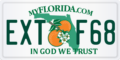 FL license plate EXTF68