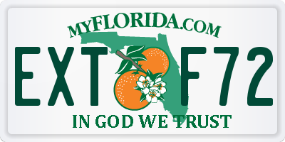 FL license plate EXTF72