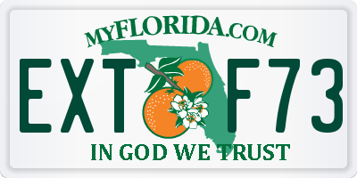 FL license plate EXTF73