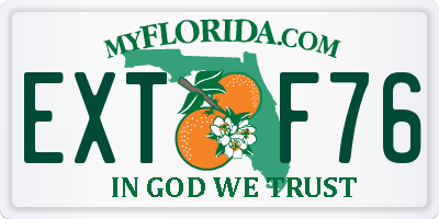 FL license plate EXTF76