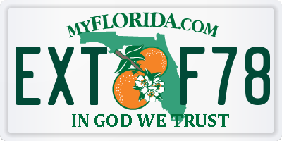 FL license plate EXTF78