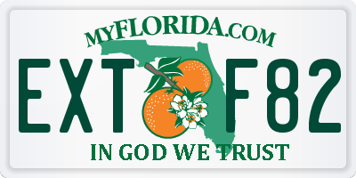 FL license plate EXTF82
