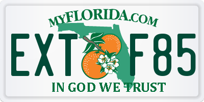 FL license plate EXTF85