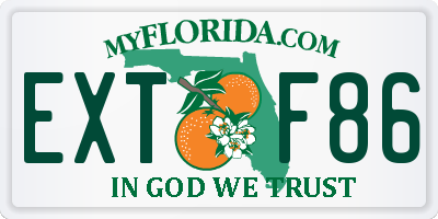 FL license plate EXTF86