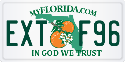 FL license plate EXTF96