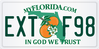 FL license plate EXTF98