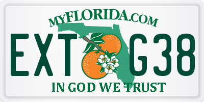 FL license plate EXTG38