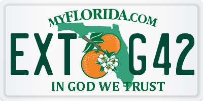 FL license plate EXTG42