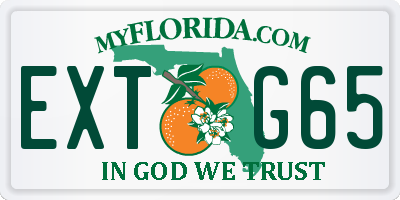 FL license plate EXTG65