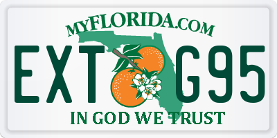 FL license plate EXTG95