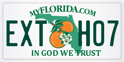 FL license plate EXTH07