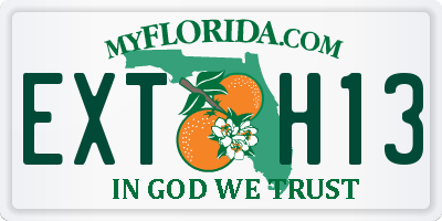 FL license plate EXTH13