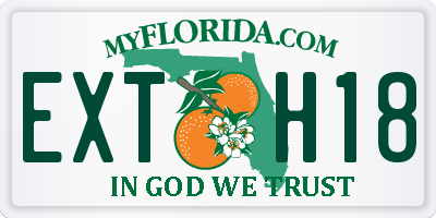 FL license plate EXTH18