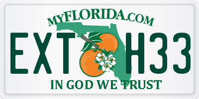 FL license plate EXTH33
