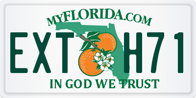FL license plate EXTH71