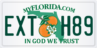 FL license plate EXTH89