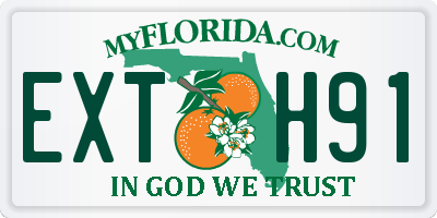FL license plate EXTH91