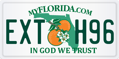 FL license plate EXTH96