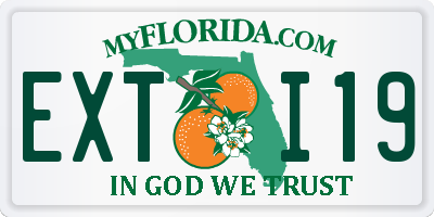 FL license plate EXTI19