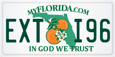 FL license plate EXTI96