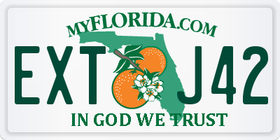 FL license plate EXTJ42