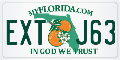 FL license plate EXTJ63