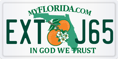 FL license plate EXTJ65