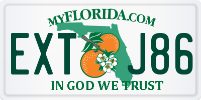 FL license plate EXTJ86