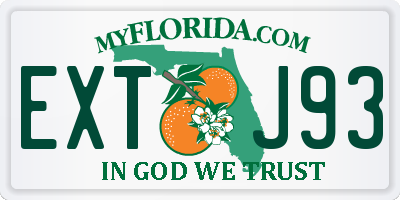 FL license plate EXTJ93