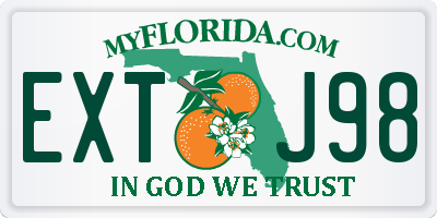 FL license plate EXTJ98