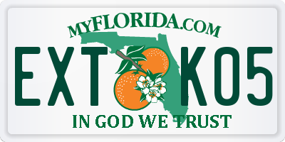 FL license plate EXTK05