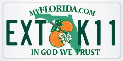 FL license plate EXTK11