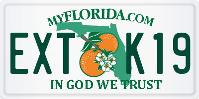 FL license plate EXTK19