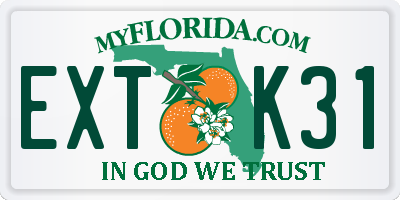 FL license plate EXTK31