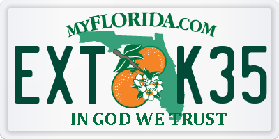 FL license plate EXTK35