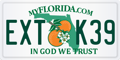 FL license plate EXTK39
