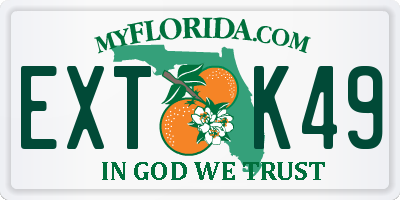 FL license plate EXTK49