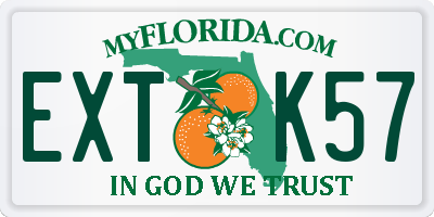 FL license plate EXTK57