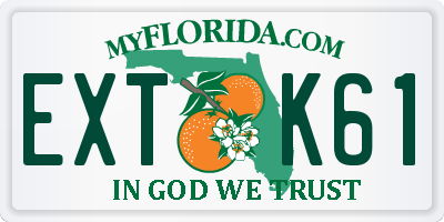 FL license plate EXTK61