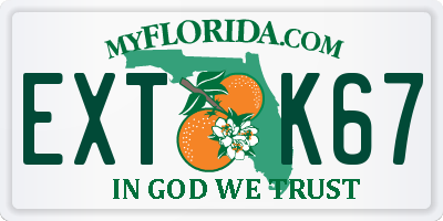 FL license plate EXTK67