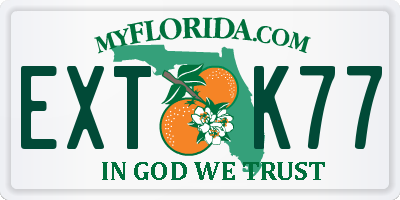 FL license plate EXTK77