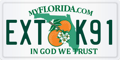 FL license plate EXTK91