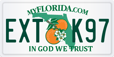 FL license plate EXTK97