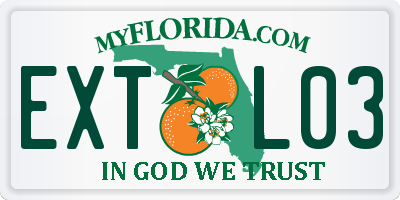 FL license plate EXTL03