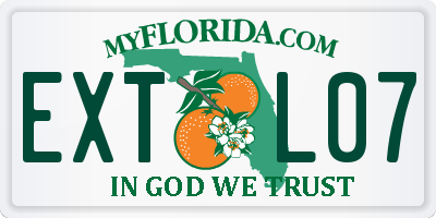 FL license plate EXTL07
