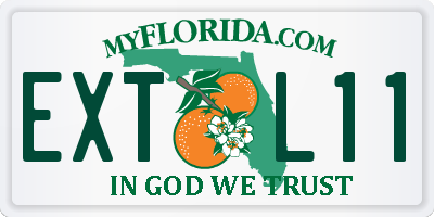 FL license plate EXTL11