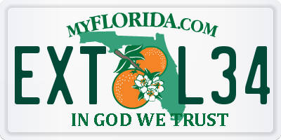 FL license plate EXTL34