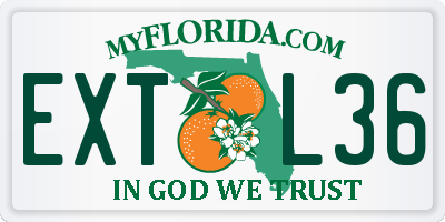 FL license plate EXTL36