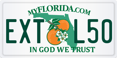 FL license plate EXTL50